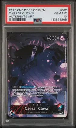 Caesar Clown Leader OP10-002 Parallel Royal Blood One Piece English PSA 10 - Image 1