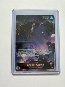 One Piece OP10-002 Caesar Clown Alt Art (Parallel) Leader Royal Blood English NM - Image 1