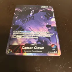 One Piece OP10-002 Caesar Clown Alt Art (Parallel) Leader Royal Blood English NM - Image 2