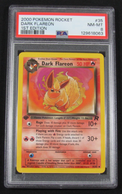 2000 Pokemon Rocket DARK FLAREON 1st Edition 35/82 PSA 8 NM-MT - Image 1