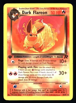 Pokemon Dark Flareon 35/82 Team Rocket WOTC Vintage Rare First Edition NM MINT - Image 1