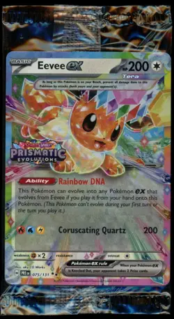 Eevee EX 075/131 Promo Prismatic Evolutions Stamp Pokemon Card SEALED - Image 1