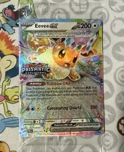 Eevee EX 075/131 Promo Prismatic Evolutions Stamp Pokemon Card SEALED - Image 1