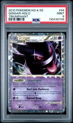 Pokemon Gengar Prime Holo Rare Card 2010 Triumphant HGSS PSA 9 NEW CERT - Image 1