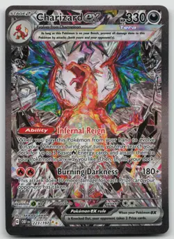 Pokemon TCG Sv03: Obsidian Flames Charizard EX Holo Card 223/197 NM - Image 1