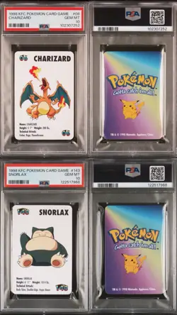 Charizard & Snorlax Pokemon Trading Card Game Mini KFC 1998 Nintendo WOTC PSA 10 - Image 1