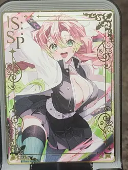 Demon Slayer Mitsuri Kanroji Gold Metal Card SSR Anime Waifu Goddess Story Boobs - Image 1