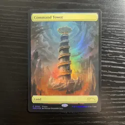 1x Command Tower (0002) - FOIL PROMO Turbo Tower Textless MTG Unique & Misc. Pro - Image 1