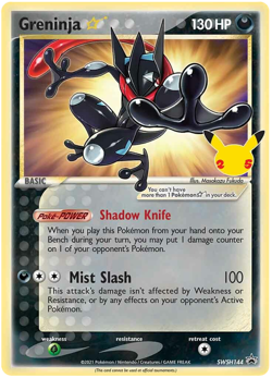 GOLD STAR GRENINJA SWSH144 25TH CELEBRATIONS POKEMON (PROMO HOLO, NM) - Image 1