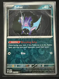 Pokemon 2023 Scarlet & Violet 151 Zubat Reverse Holo Common #41 Near Mint - Image 1