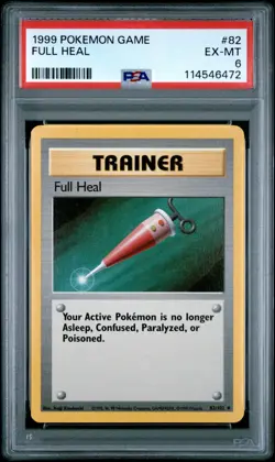 1999 POKEMON GAME #82 FULL HEAL PSA EX-MT 6 - Image 1