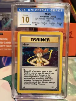 Pristine CGC 10 Pokemon English Misty 18/132 2000 Gym Heroes - Unlimited WOTC - Image 1