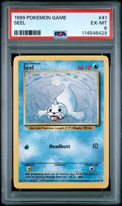 1999 POKEMON GAME #41 SEEL PSA EX-MT 6 - Image 1
