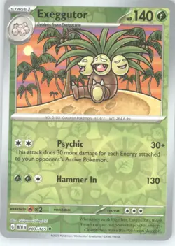 Exeggutor Reverse Holo Pokemon tcg SV: Scarlet & Violet 151 #103/165 - Image 1