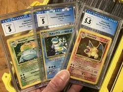 1999 Pokemon Base Set Unlimited "Big Three" Charizard, Blastoise Venusaur CGC - Image 1