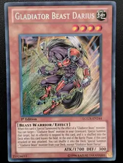 Yu-Gi-Oh TCG Gladiator Beast Darius 1st Edition (LCGX-EN244) - Image 1