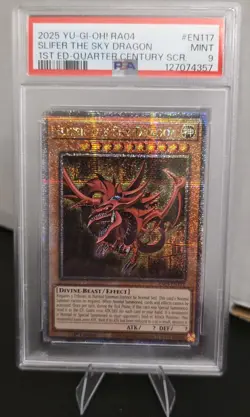 Yugioh - Slifer The Sky dragon Quarter Century Secret Rare RA04-EN117 MINT PSA 9 - Image 1
