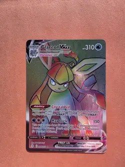 Pokemon TCG Glaceon VMAX Rainbow Secret Rare Card 208/203 SWSH Evolving Skies - Image 1