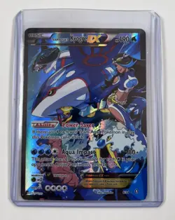 Team Aqua's Kyogre EX 6/34 2015 Pokemon Double Crisis Holo Full Art HP - Image 1