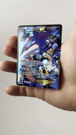 Team Aqua's Kyogre EX 6/34 2015 Pokemon Double Crisis Holo Full Art HP - Image 2