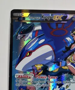 Team Aqua's Kyogre EX 6/34 2015 Pokemon Double Crisis Holo Full Art HP - Image 4