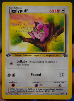 NM 1st Edition Jigglypuff Jungle Pokemon Card TCG WOTC UK 54/64 - Image 1
