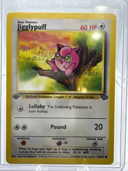 Jigglypuff 54/64 1st Edition Jungle Set Pokemon Card Vintage TCG RARE NM - Image 1