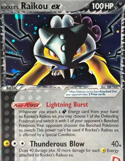 Rocket's Raikou ex 108/107 Pokemon Ex Deoxys -Secret Rare Holo-NM - Image 3