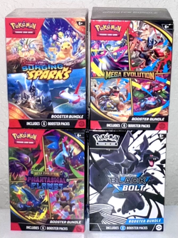 Pokemon Booster Bundle Lot Black Bolt, Mega Evolution, Phantasmal, Surging New - Image 1