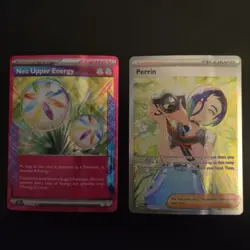 Pokemon Twilight Masquerade Error damage Cards Perrin And Neo Upper Energy - Image 1
