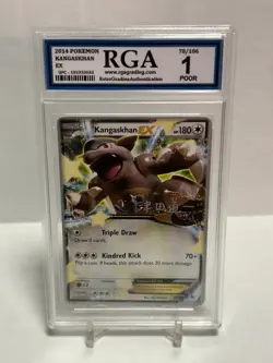 🦘 2014 Pokemon Kangaskhan EX #78/106 RGA 1 POOR Graded Slab - Image 1