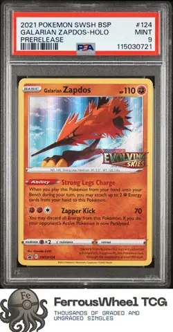 Galarian Zapdos-Holo #9 - 2021 Pokemon Swsh Black Star Promo - PSA 9 - Image 1