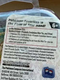 Prismatic Evolutions Mini Tin - Vaporeon Art - Sealed Brand NEW - Pokemon TCG - Image 5
