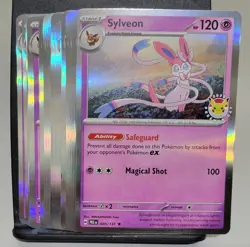 One (1) Pokemon Day 2025 Stamped Sylveon 040/131 Holo Foil Exclusive Promo Card - Image 2