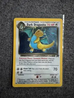 Dark Dragonite 5/82 Team Rocket Holo Rare Unlimited 70HP Vintage Pokemon TCG - Image 1