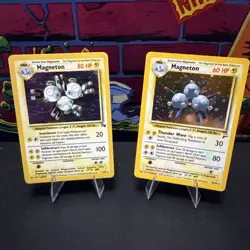 Pokemon TCG Magneton Fossil Holo Rare Card 11/62 And Base Set 2 9/130 Holo Lot - Image 1