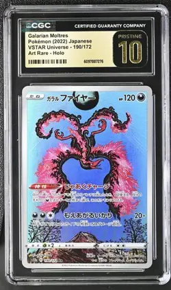CGC 10 PRISTINE Japanese Galarian Moltres 190/172 VSTAR Universe Pokemon Card - Image 1