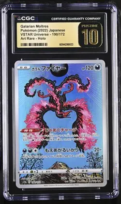CGC 10 Pristine Galarian Moltres AR 190/172 Pokemon Card VSTAR Universe Japanese - Image 1