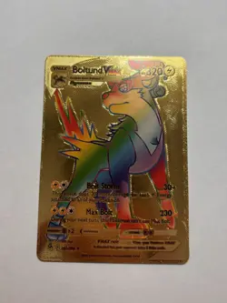 Boltund VMAX 267/264 Gold Rainbow Foil Fan Art Display Card NM - Image 1
