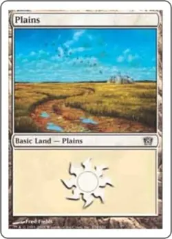 Moderatly Played, English - 1 x MTG Plains (334) - Foil Eighth Edition - Image 1
