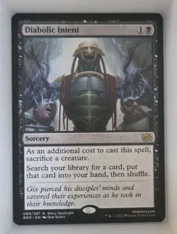 DIABOLIC INTENT 89/287 The Brothers War BRO Rare NM MTG 2022 - Image 1