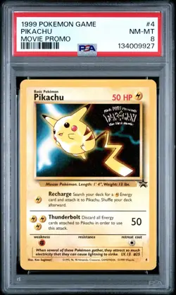 Iconic! 1999 Pokemon Pikachu Movie Promo #4 PSA 8 NM-MT Black Star Promo - Image 2