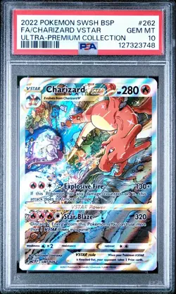 2022 Pokemon Charizard VSTAR Ultra-Premium Full Alt Art Promo SWSH262 PSA 10 Gem - Image 1