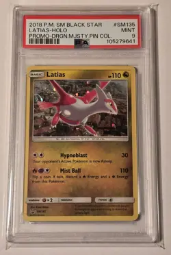 2018 Pokemon Black Star Promo Dragon Majesty Latias Holo SM135 PSA 9 *POP 29* - Image 1