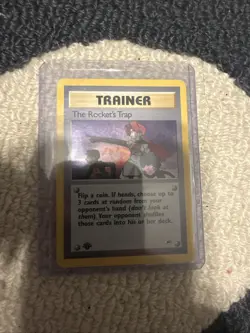 Pokemon TCG 1st edition The Rocket's Trap Holo Rare Gym Heroes 19/132 English - Image 1