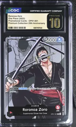 CCG 10 PRISTINE Roronoa Zoro OP01-001 Premium 25th Anniversary One Piece - Image 1