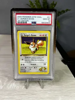 2000 Pokemon Lt. Surge’s Eevee 1st Edition Gym Challenge #51 PSA 10 - Image 1