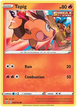 Tepig - Pokemon TCG - Sword & Shield - Battle Styles - 023/163 - Image 1