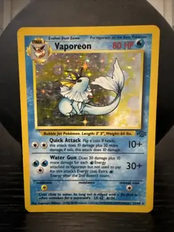 VAPOREON 12/64 Holo Rare Jungle Set 1999 - Pokemon Card WOTC - Image 1