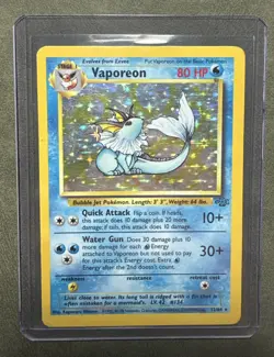 Pokemon Jungle - Vaporeon 12/64 MP WoTC HOLO Card Base Set /1999/Rare - Image 1